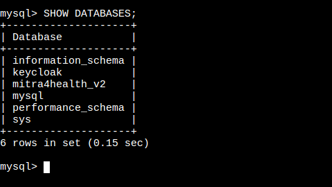 SHOW DATABASES