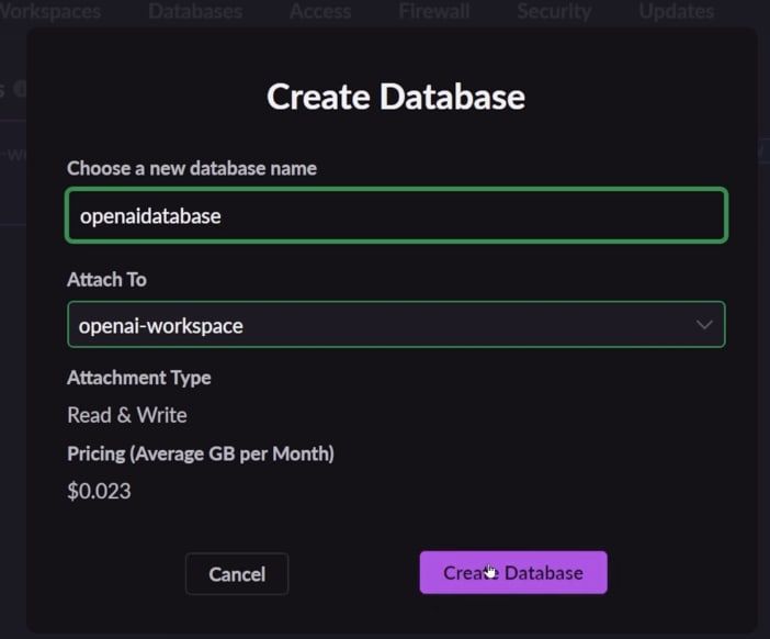 create database