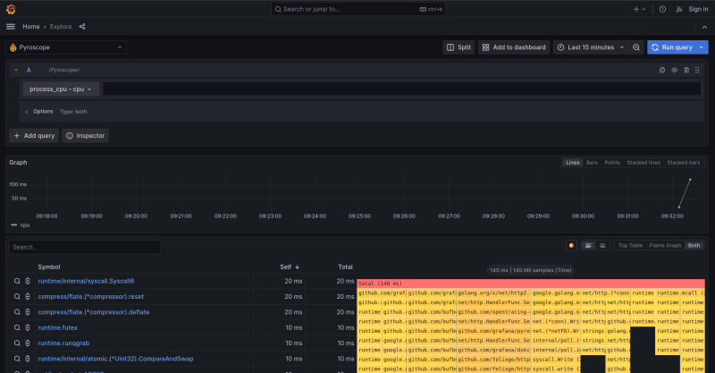 Pyroscope ui interface 01