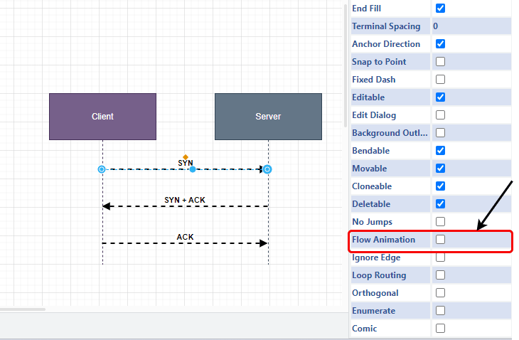 Flow Animation Checkbox