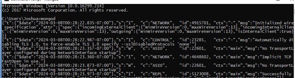 Mongo DB server running