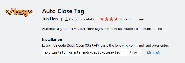 close tags